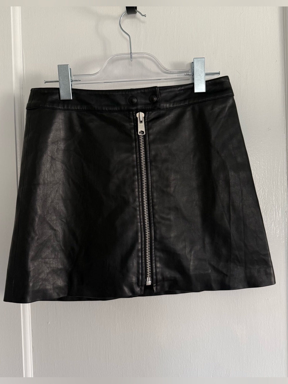 AllSaints Black Leather Mini Skirt